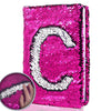 Ginmlyda Sequin Girls Journal For Kids, 8.5X5.5 Inches 160 Lined Pages Diary For Girls And Boys Reversible Flip Sequence Notebook For Teen Pre School Writing Drawing Travel Gifts (Rose Red-Sliver)