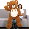 Tezituor 52 Big Teddy Bear - Fluffy Dark Brown Life Size Plush Stuffed Animal for Baby Showers, Kids & Girlfriend Gifts