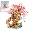 Vziimo Cherry Blossom Bonsai Tree Building Sets, Japanese Tree House Model Sets For Adults, 1149 Pcs Mini Bricks Creative Gifts