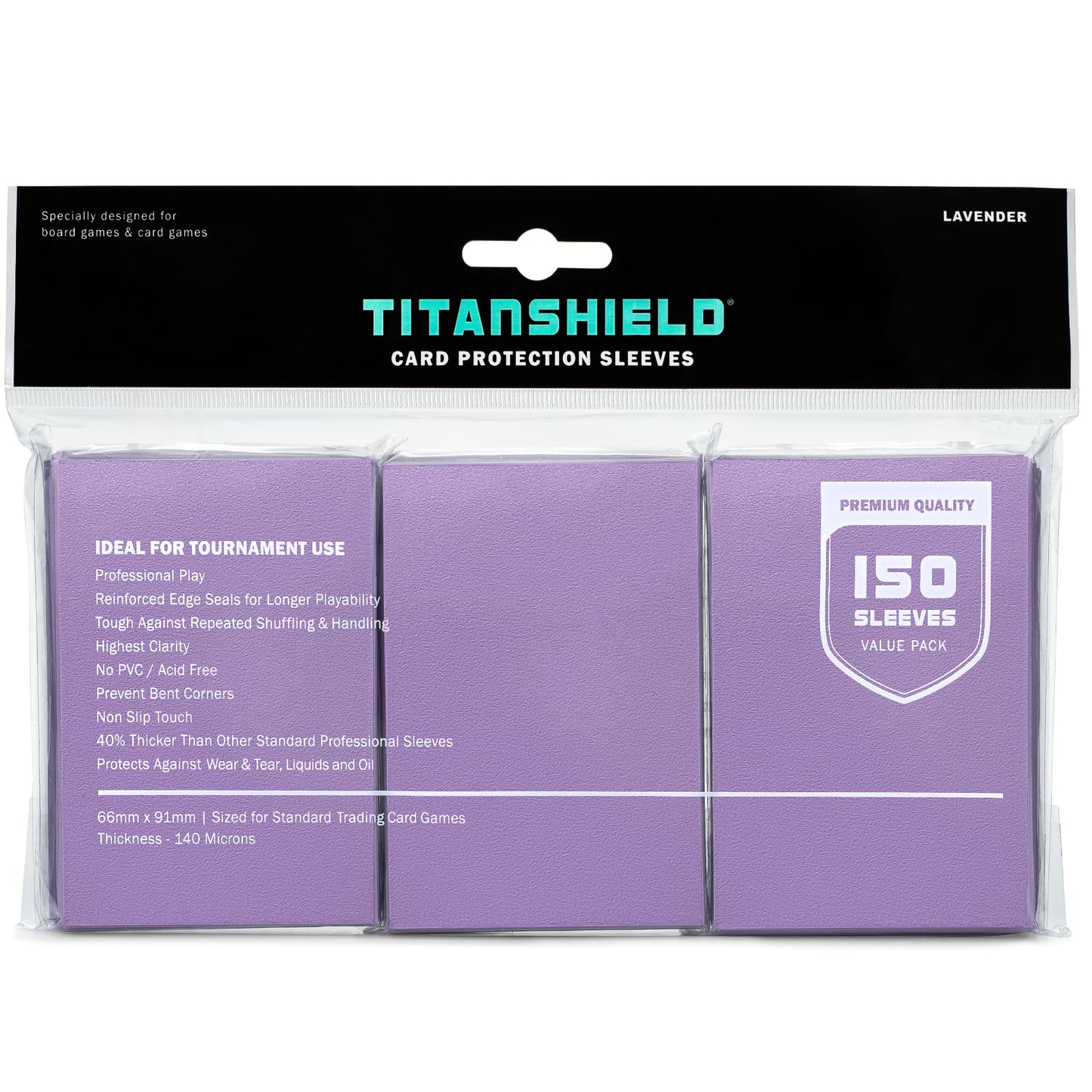 Titanshield Premium Lavender 150 Sleeves Standard Size Board Game Trading Card Sleeves Deck Protector For Magic The Gathering Mt