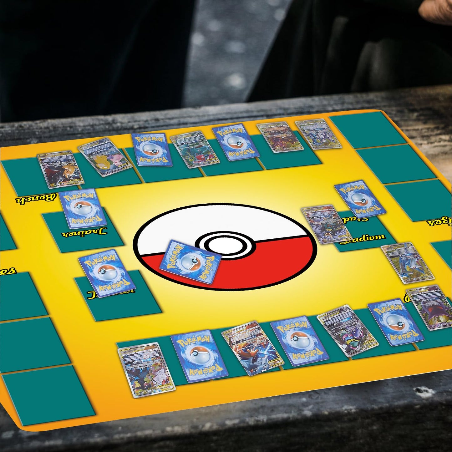 Biouai Playmat For Trading Card Game - Stitched Play Mats With Tube For Card Gameplay With Zones, 2 Player Trainer Game Playing