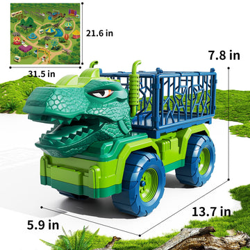 Jukudahu Dinosaur Truck Toys For 3 4 5 6 7 Years Old Boy - Dinosaur Toys For Kids 3-5 Tyrannosaurus Transport Car Carrier Truck
