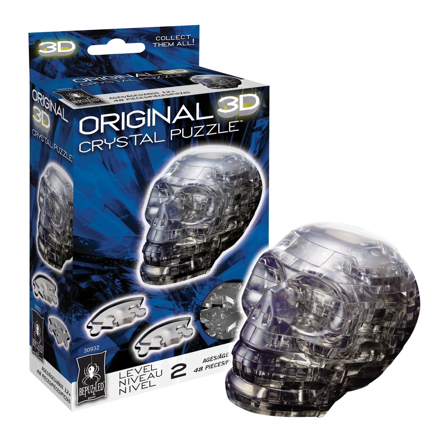 Bepuzzled | Skull Original 3D Crystal Puzzle, Ages 12 And Up