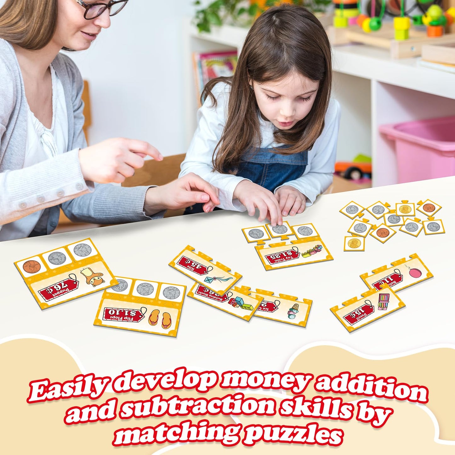 Kasfalci Money Activity Set for Kids for Learning, Pretend Play, Math Manipulatives,Teaching,Counting,Learning & Education Toys