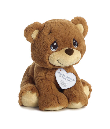 Aurora Inspirational Precious Moments Charlie Bear Stuffed Animal - Cherished Memories - Enduring Comfort - Brown 8.5 Inches