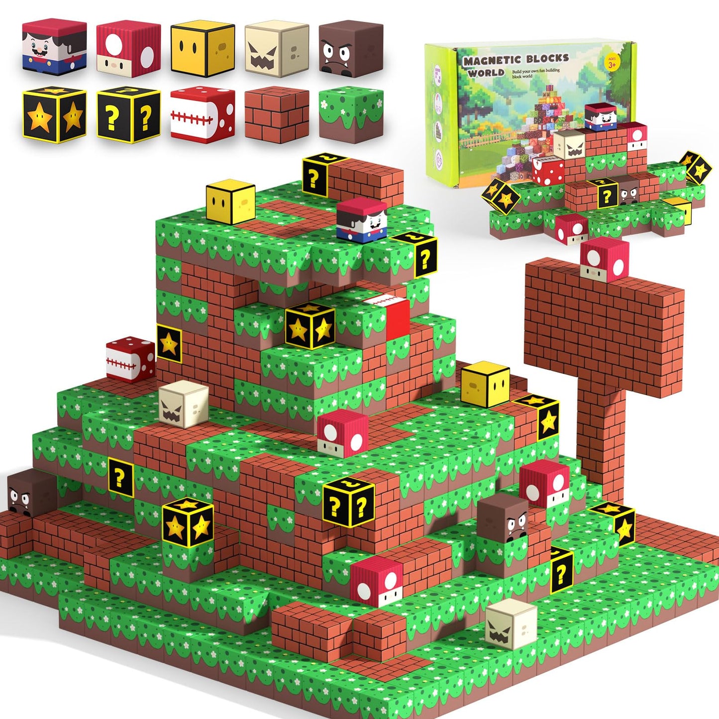 Dufvrpe Minecraft Magnetic Blocks - 48Pcs The Plumber Is Out - 1'' Creative Magnacraft Magnetic Building Cubes Gift Set For Kids