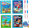 Toy Imagine 4-Pack Water Magic Coloring Books With Refillable Pens - No-Mess Water Reveal Activity Book Set For Kids - Reusable