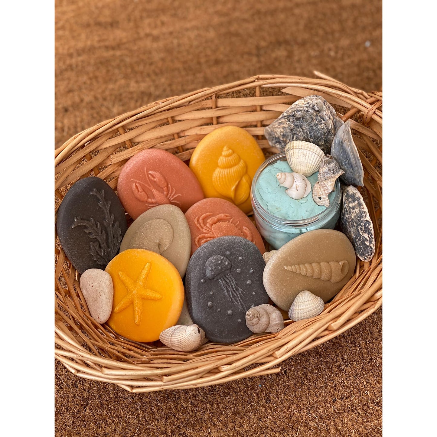 Lets Investigate Seashore, Set of 8 Stone Figures