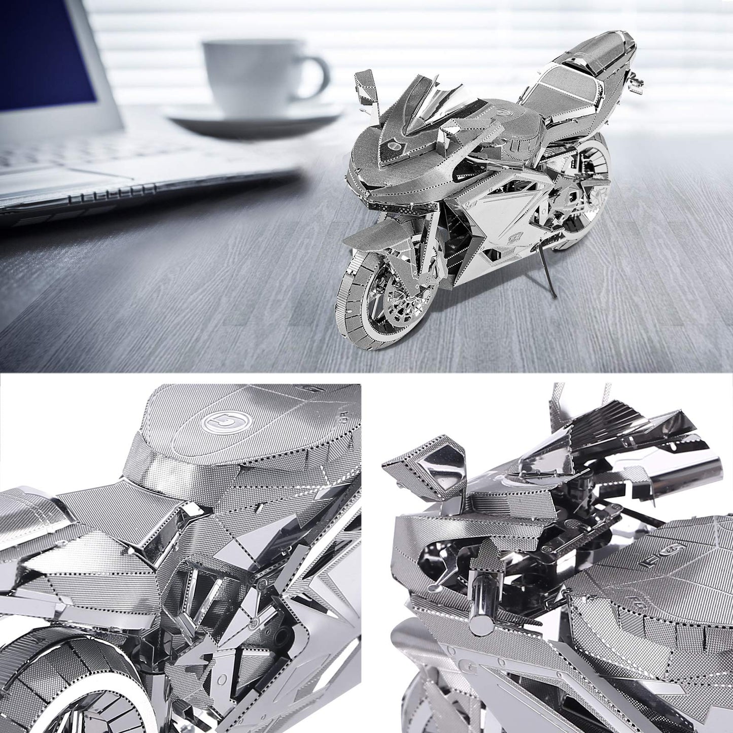Piececool 3D Metal Puzzles For Adults, Diy 3D Motorcycle Model Kits, Brain Teaser Puzzles For Teen Students Men Craft Kits Toys,