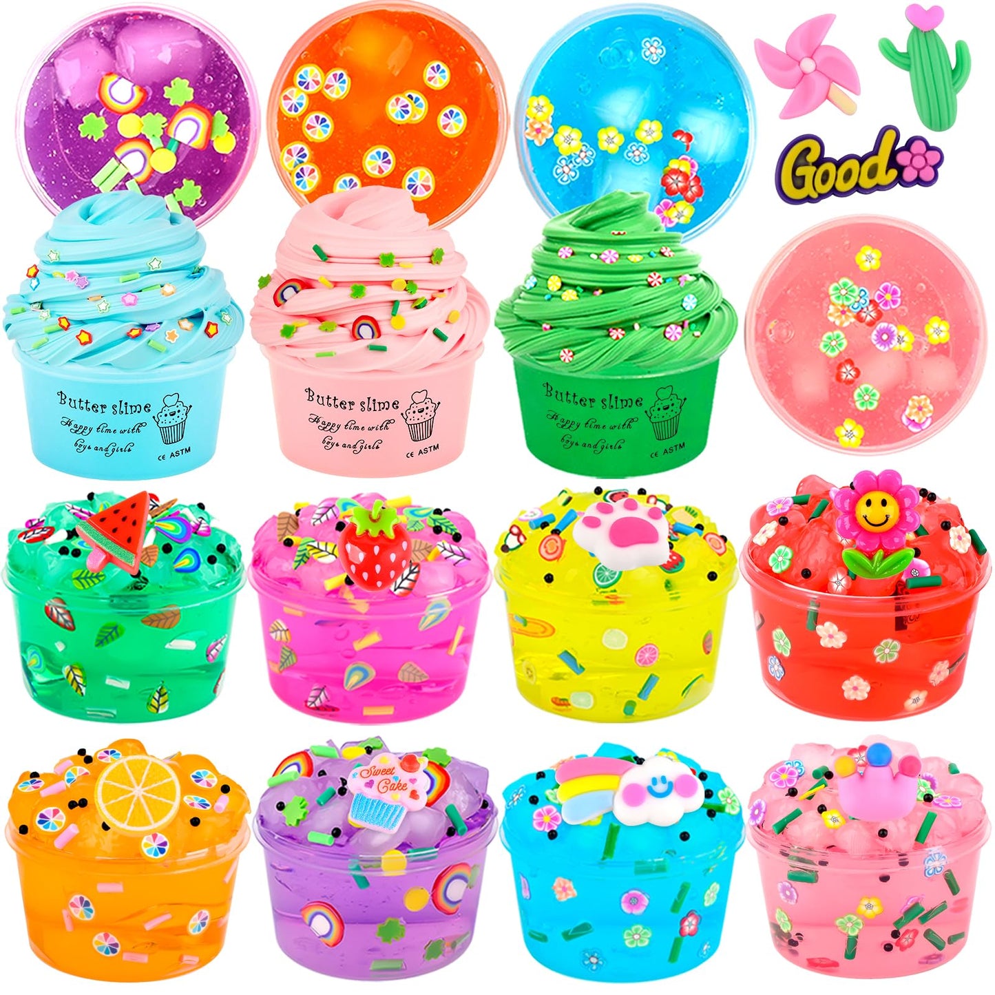 11Pack Slime For Kids Toy, Jelly Cube Clear Slime Kit For Girls Toys 6 7 8 9 10 11 12, Crunchy Slime, Butter Slime, Kids Boy 6-1