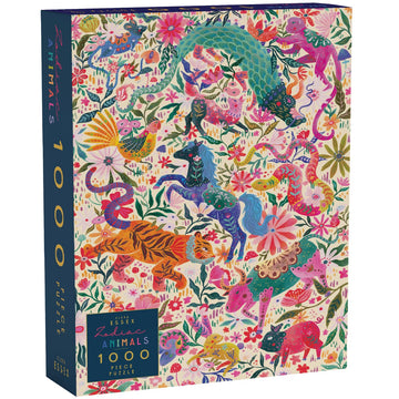 Elena Essex 1000 Piece Jigsaw Puzzle - Zodiac Animals, 20x28 inches, Dragon, Tiger, Horse, Cat Design for Adults