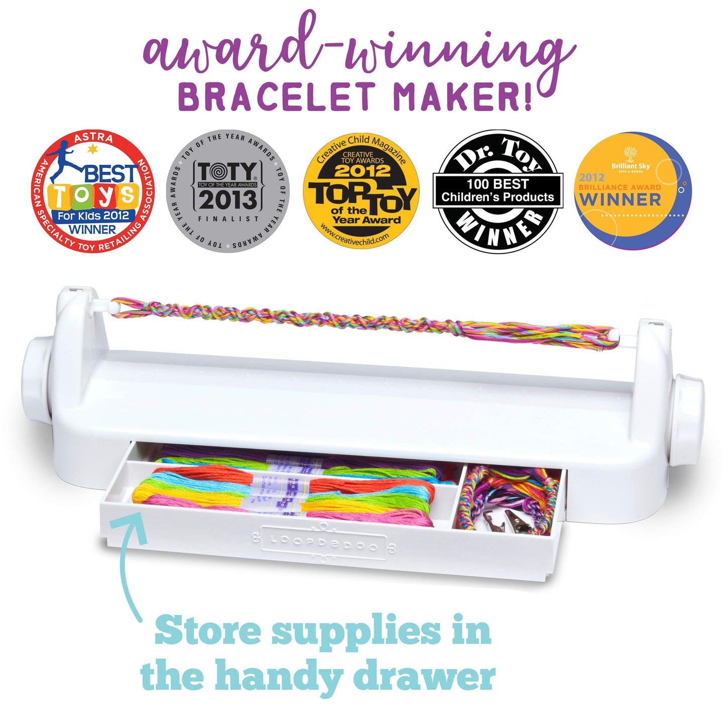 Loopdedoo Diy Kids Bracelet Maker Kit - Make Bracelets In Minutes For Birthdays, Friendship Day, Christmas Gifts - Award Winning