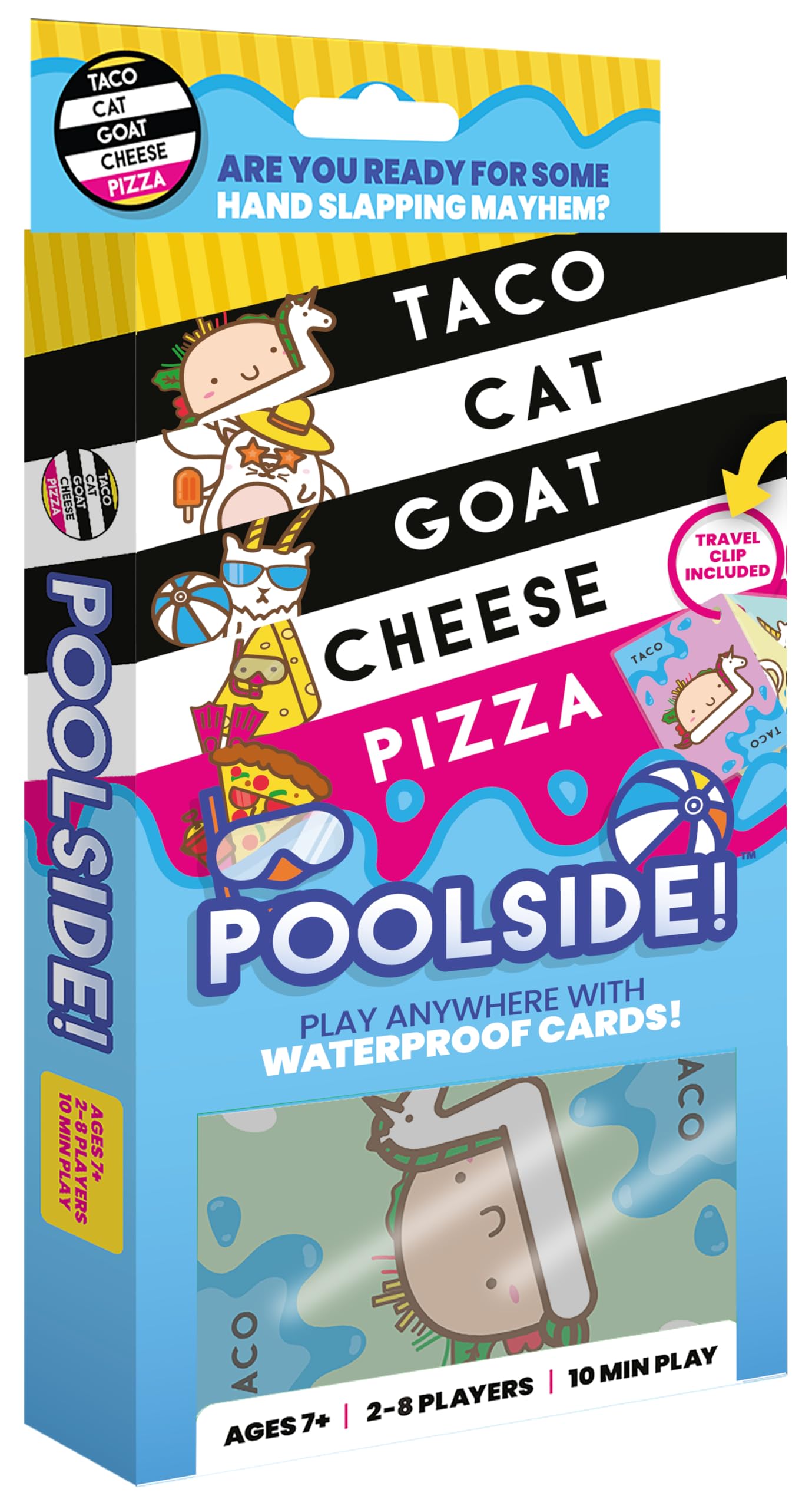 Taco Cat Goat Cheese Pizza - Poolside Edition - Waterproof Card Game For Outdoor Camping, Travel And Family Game Night - Wildly