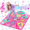 Kusntin Unicorn Dance Mat, Dance Mixer Rhythm Step Play Mat, Pink Dance Pad With Led Lights, Adjustable Volume, Built-In Music,