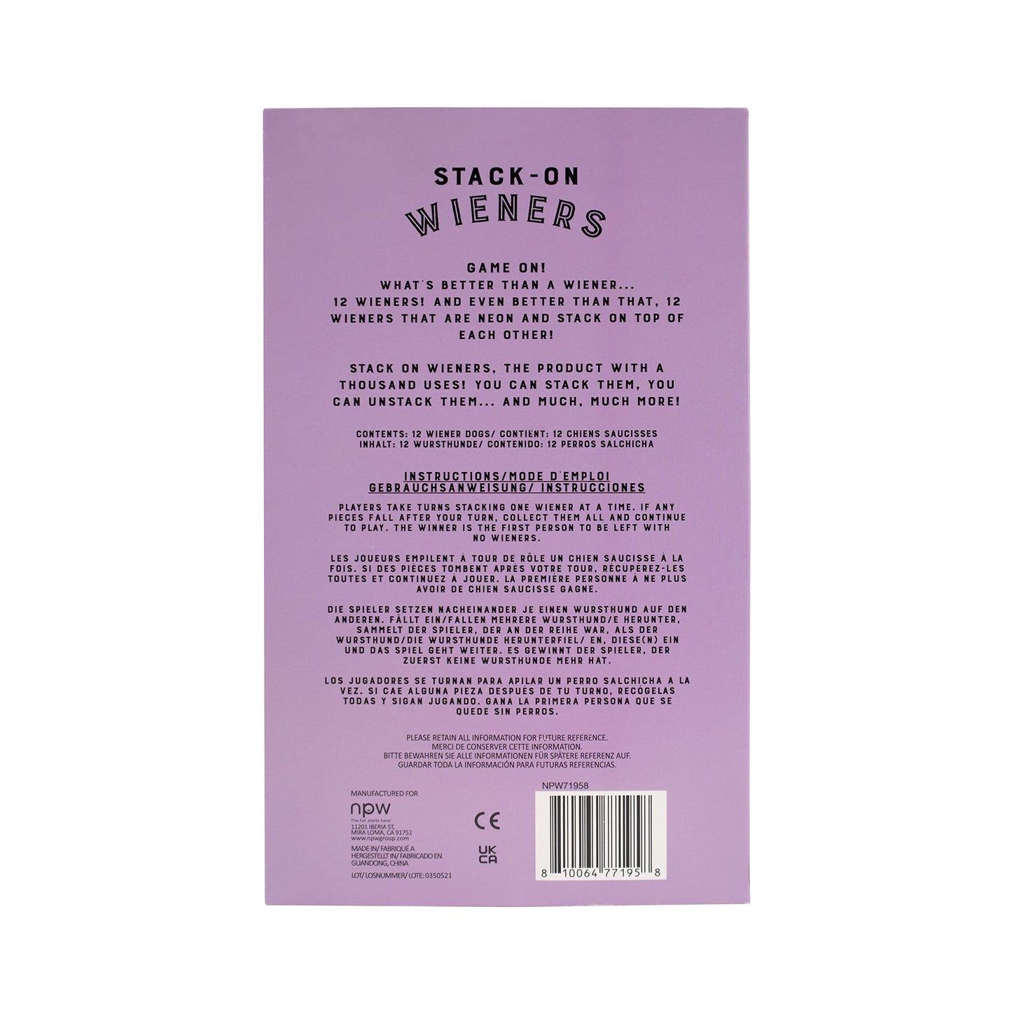 Npw-Usa Stacks On Wieners, 12-Count