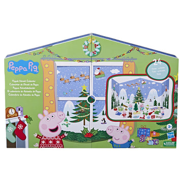 Peppa Pig Advent Calendar with 24 Surprise Toys & 4 Family Figures, Green, Model F5171, Ages 3 and Up