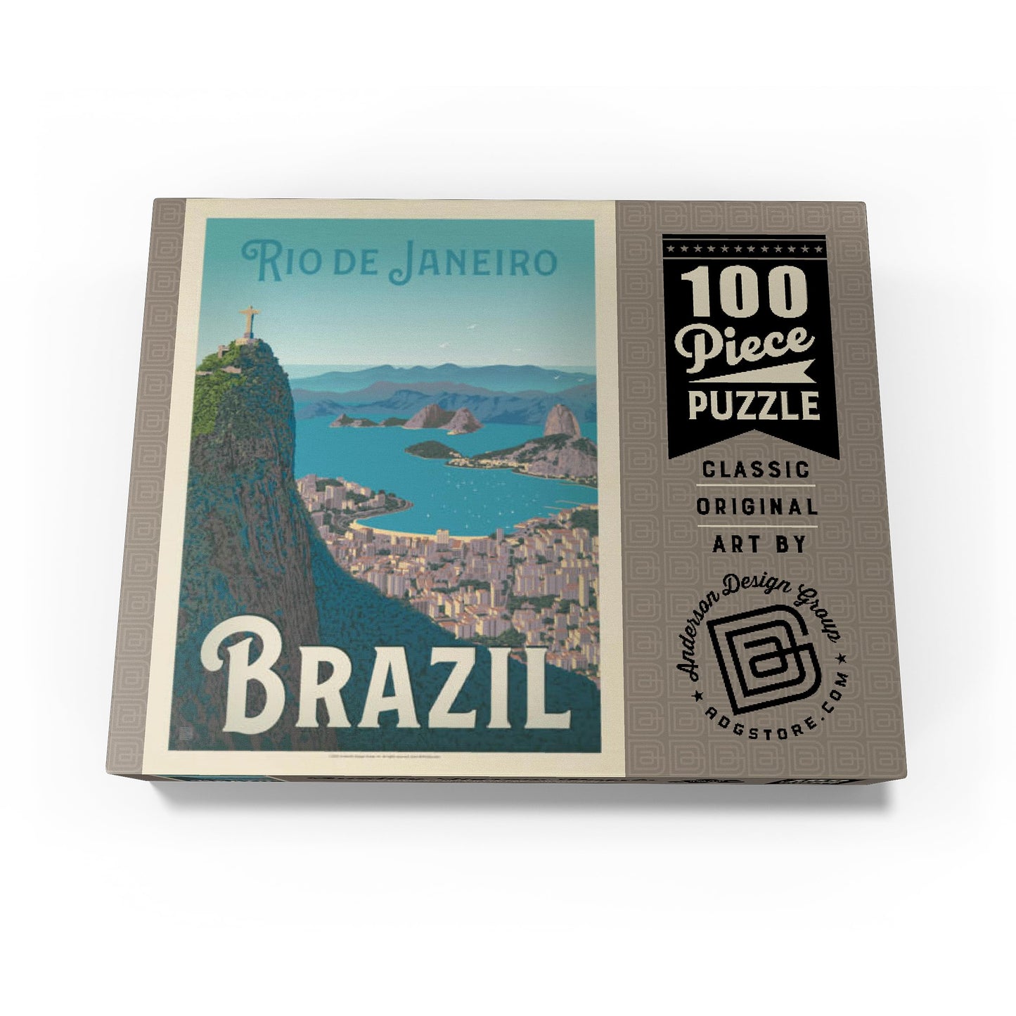 Mypuzzle Brazil: Rio De Janeiro Harbor View, Vintage Poster - Premium 100 Piece Jigsaw Puzzle For Adults