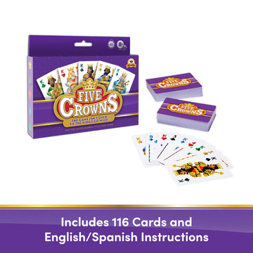 PlayMonster Five Crowns Card Game - 5 Suited Rummy-Style - Multicolor - Ages 8+ - Model 4001