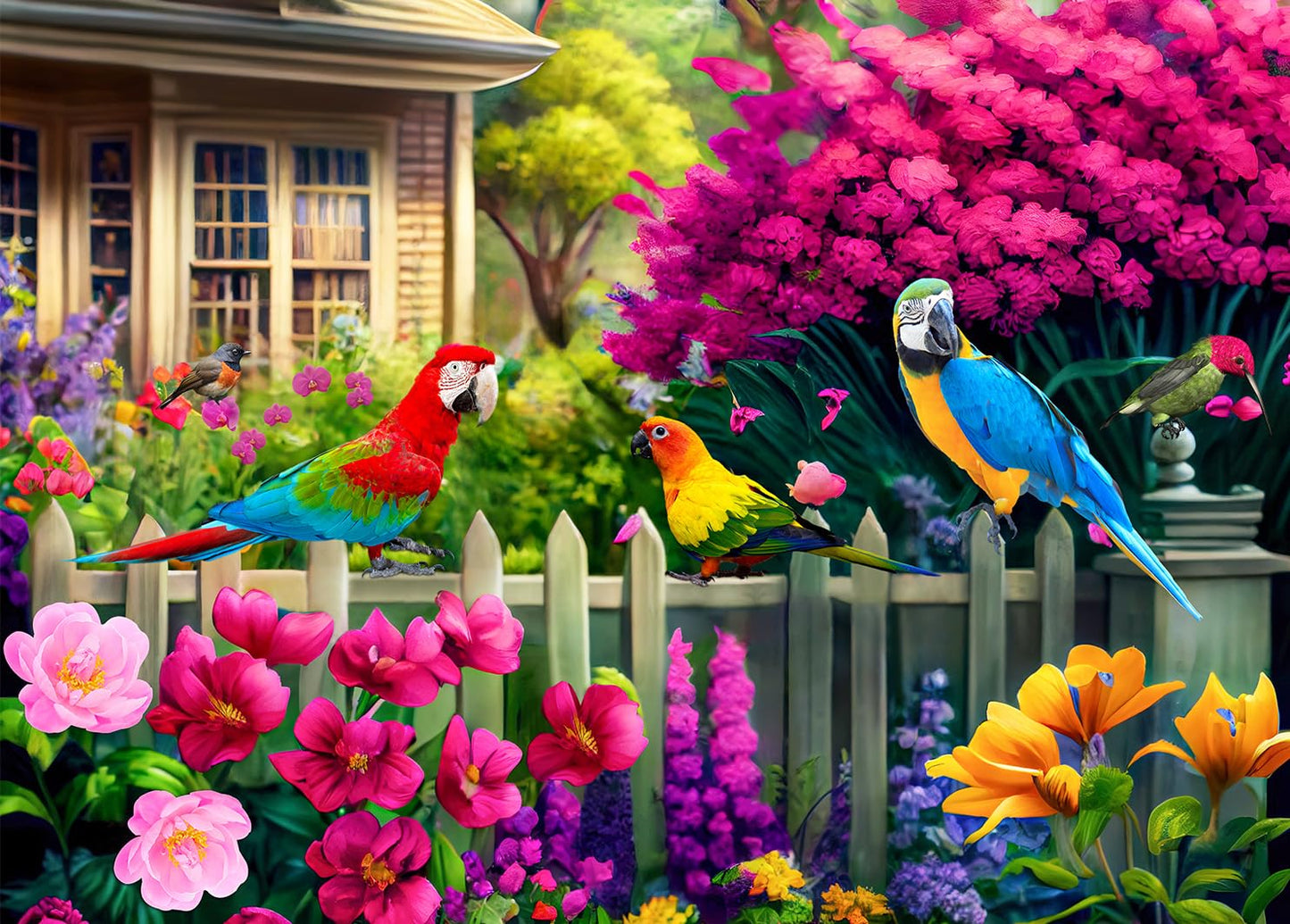 500 Piece Jigsaw Puzzle For Adults -Flowers & Birds Jigsaw Puzzles 500 Pieces Puzzles For Adults-Finished Size 19.3' X 13.7'