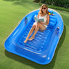MoKo Inflatable Tanning Pool Lounge Float Pool Floats mature-themed Boat with Ice Bar and Cup Holders 78 x 49 Large Suntan Tub Raft Floaties Tanning Pool with Pillow for mature-themed Summer Water Party Blue