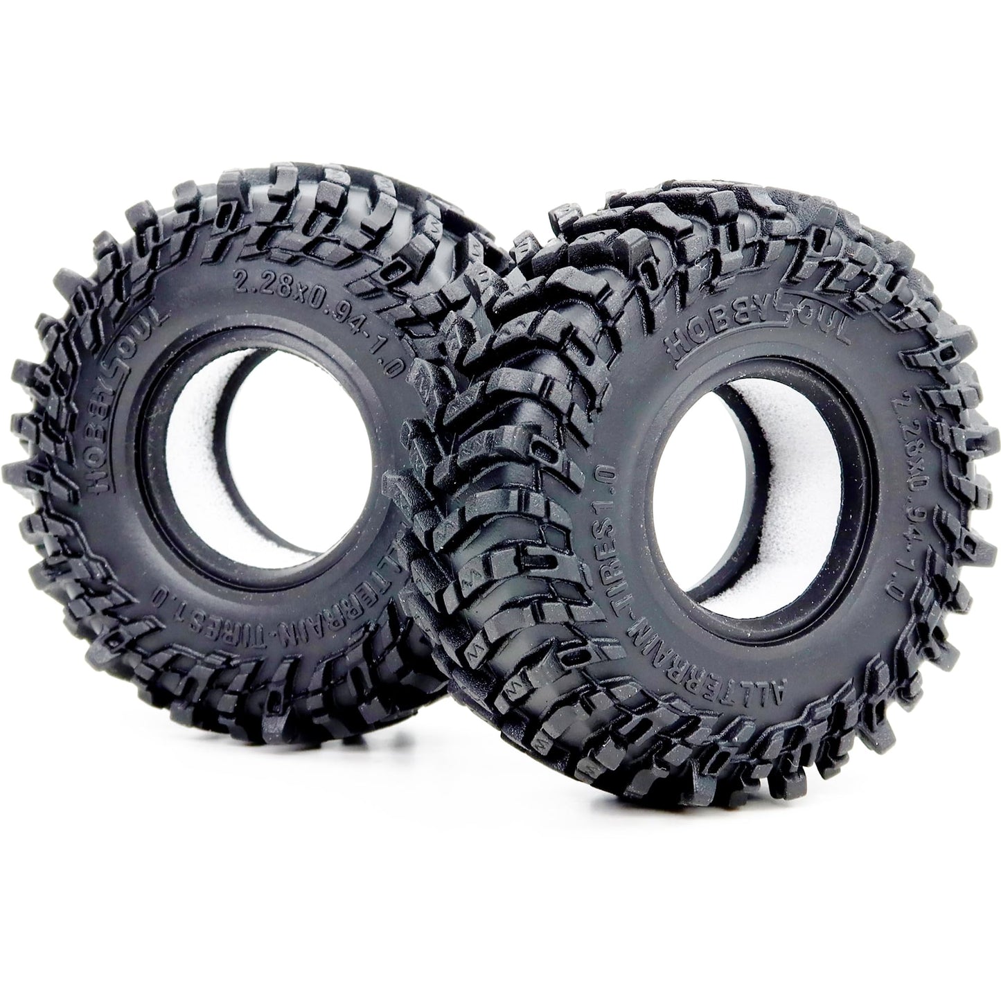 Hobbysoul 1.0 Tires 58Mm Tall All Terrain Super Soft Sticky Mud Tyre For Rc Crawler 1/24 Scx24 1/18 Trx4M Upgrades