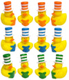 American Wit Cool Rubber Ducks (3') Larger Size. (12 Pack) Cute Duck Bath Tub Pool Toys. Stovepipe Hat Rubber Ducks