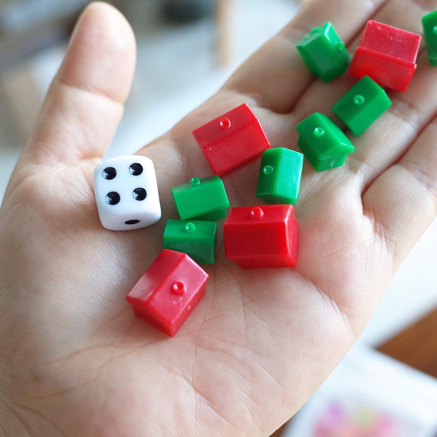 46 Pieces Game Replacement Pieces Games Hotels Houses And Dice, Game Set Of Plastic