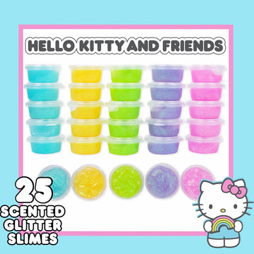 Hello Kitty And Friends Ultimate Compounds Set, 25-Pack, Scented Glitter Slimes, Sanrio Stuff, Slime Bulk, Mini Slime, Party Favors For Kids 8-12, Hello Kitty Toys, Hello Kitty Party Supplies, Slimes