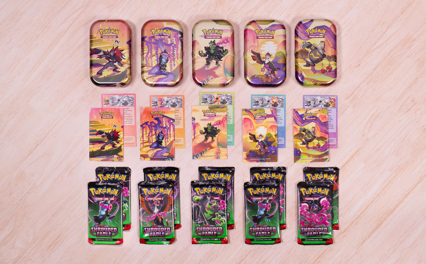 Pokémon Tcg: Scarlet & Violet—Shrouded Fable Mini Tin – Zoroark (2 Booster Packs & 1 Sticker Sheet)