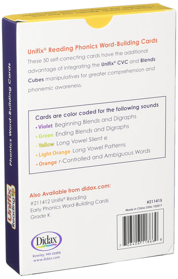 Didax Unifix Reading: Phonics Word-Building Cards