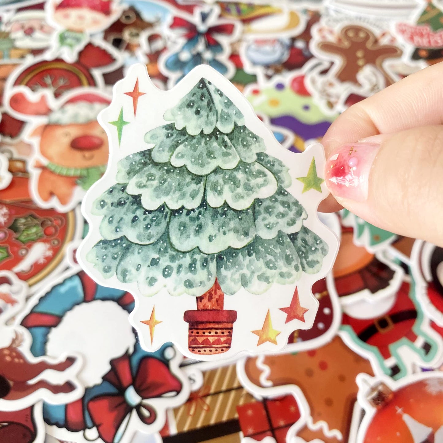 Aowdiao Christmas Stickers 200 Pcs Cute Merry Christmas Vinyl Stickers For Water Bottles Scrapbooking Crafts Funny Christmas Hol