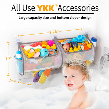 Ligereza 2-In-1 Bath Toy Storage Double Capacity Bath Toy Holder Helps Bath Toy Storage For Tub Classification, Bath Toy Organiz