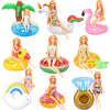 Pool Floaties For Girl Dolls, Fun Swimming Pool Party Ring Inflatable Drink Holder For11.5 Inch Dolls Pool Toys