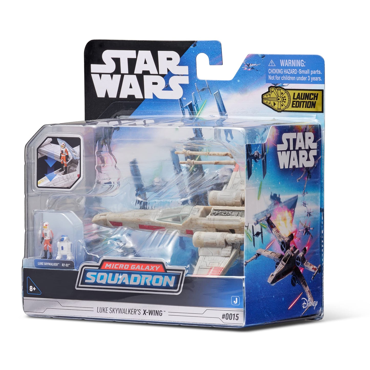 STAR WARS X-Wing Starfighter Vehicle with Luke Skywalker & R2-D2 - 5-Inch, Plastic, X-wing Color, Model SWJ0015
