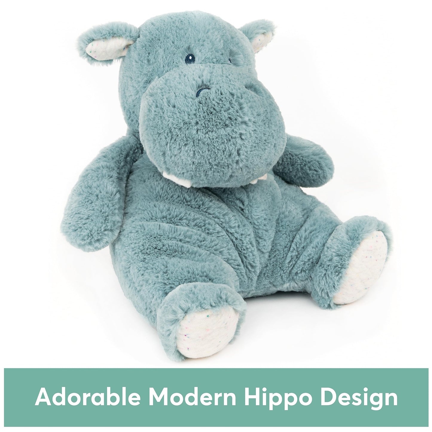 Gund Baby Oh So Snuggly Hippo Large Plush Stuffed Animal For Babies And Infants, Teal, 12.5