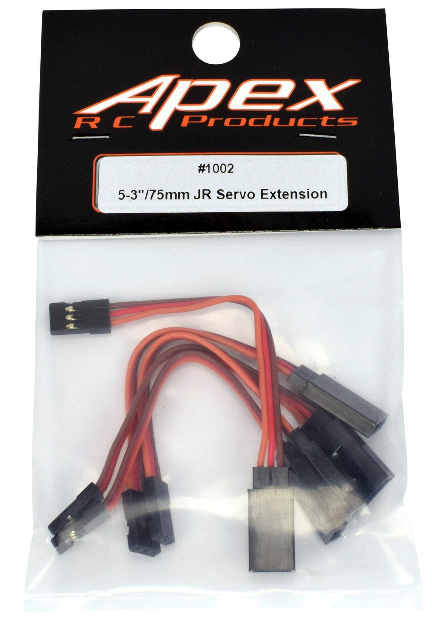 Apex RC Products 3'' / 75mm JR Style Servo Extension - 5 Pack #1002