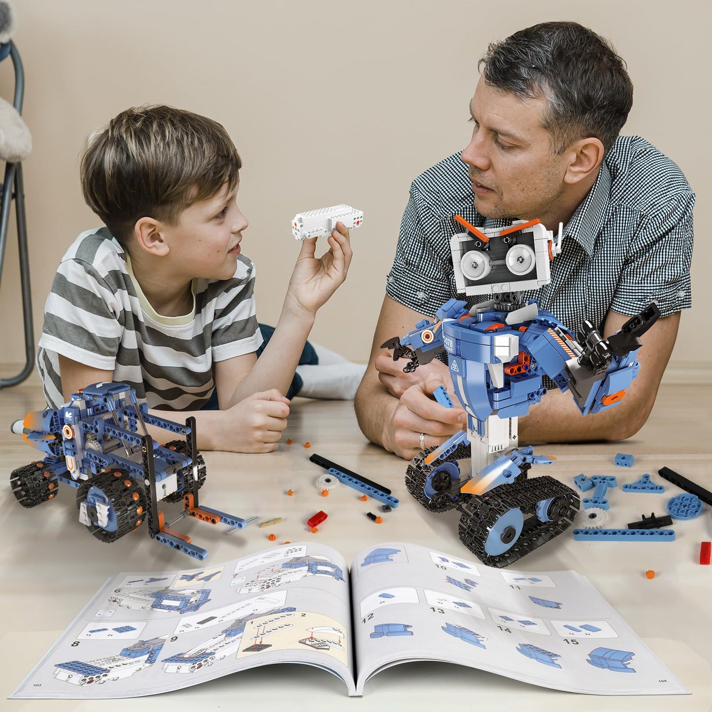 YESHIN Robot Building STEM Toys, 5 in 1 STEM Projects for Kids Ages 8-12, Remote & APP Control Educational Coding Kit, DIY Recha