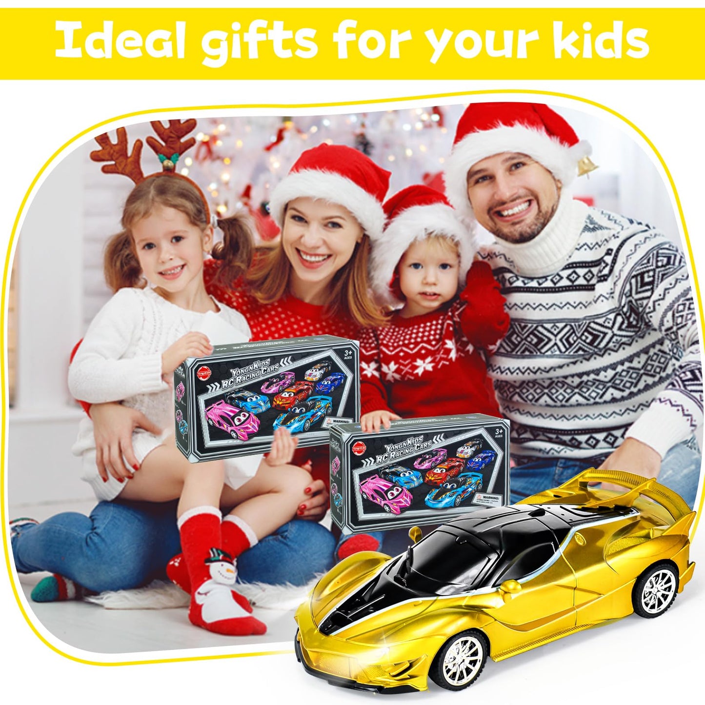 YongnKids Remote Control Car for Kids, RC Cars for Kids, RC Racing Toy with Lights,Hobby RC Cars Electric Power On Road Vehicle