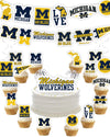 Michigan Party Supplies (42 Pieces) U Of M Party Decorations For Graduation, Football Tailgating, Birthday U Of M Party With Mic