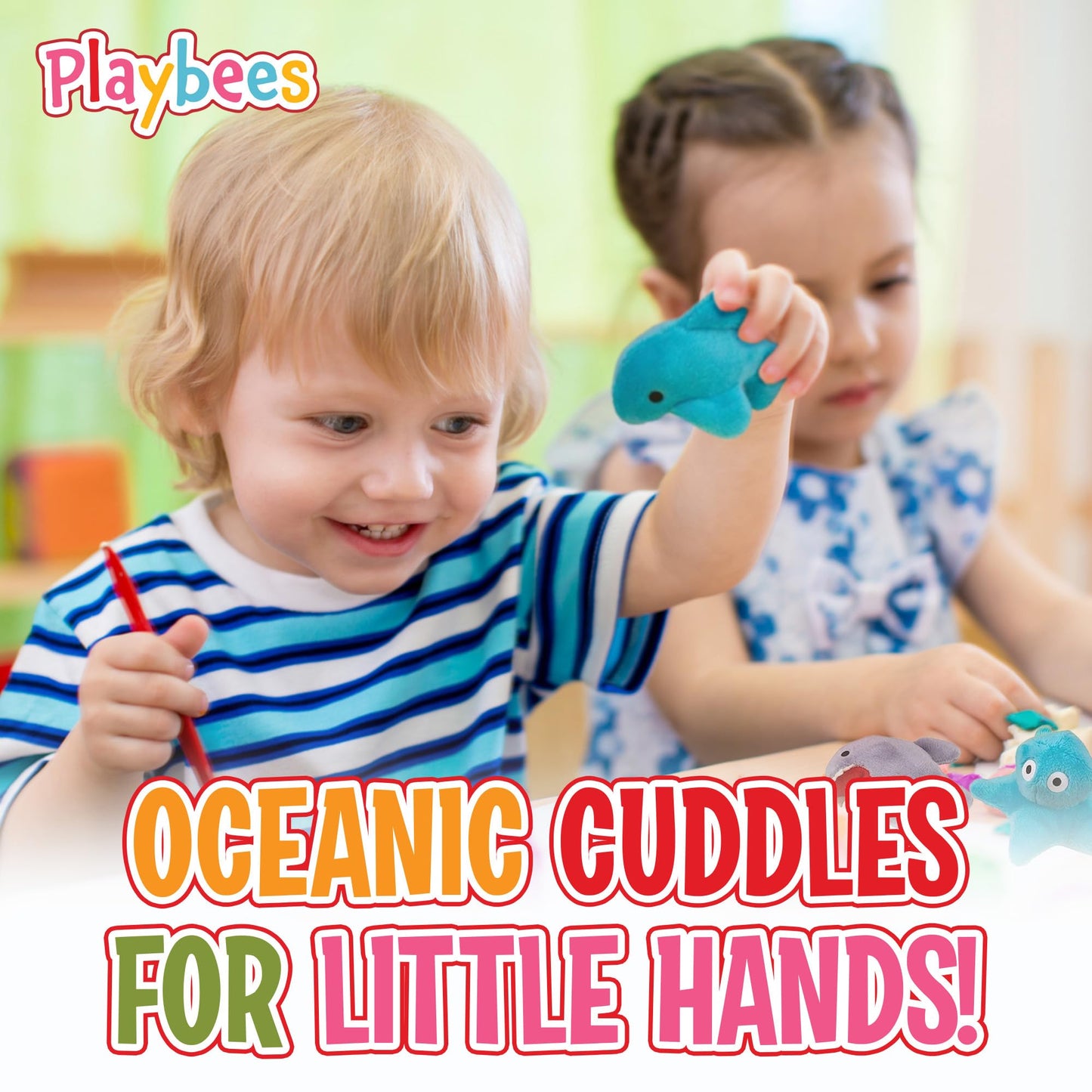 Playbees Assorted Sea-Life Plush Toys - 24 Pack - 3 Inch Soft & Cuddly Stuffed Animals For Kids, Babies, And Adults - Ideal For