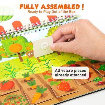 BenBen Busy Book for Toddlers - 30 Pages, Pre-Assembled Montessori Activity Book, Brown, Medium, Educational Toy for Ages 3+