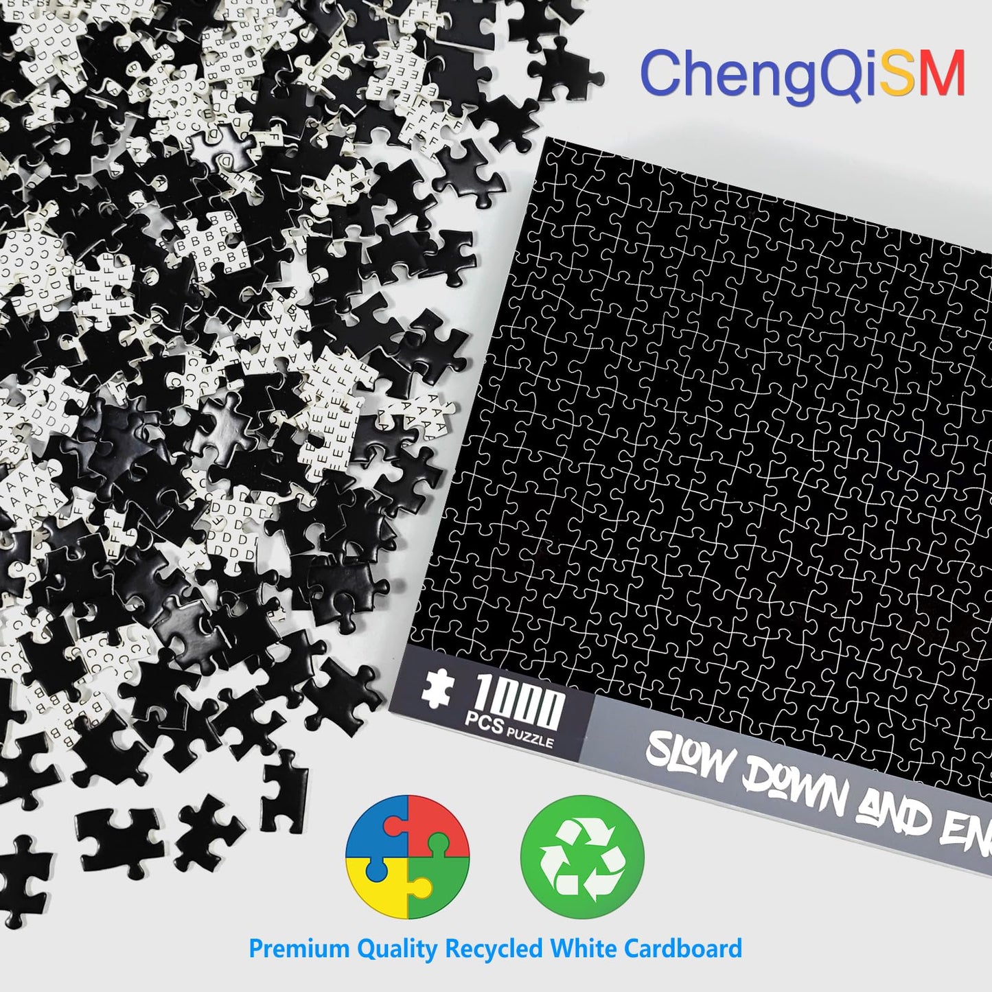 1000 Piece Black Jigsaw Puzzle - Adults, Hell Difficulty