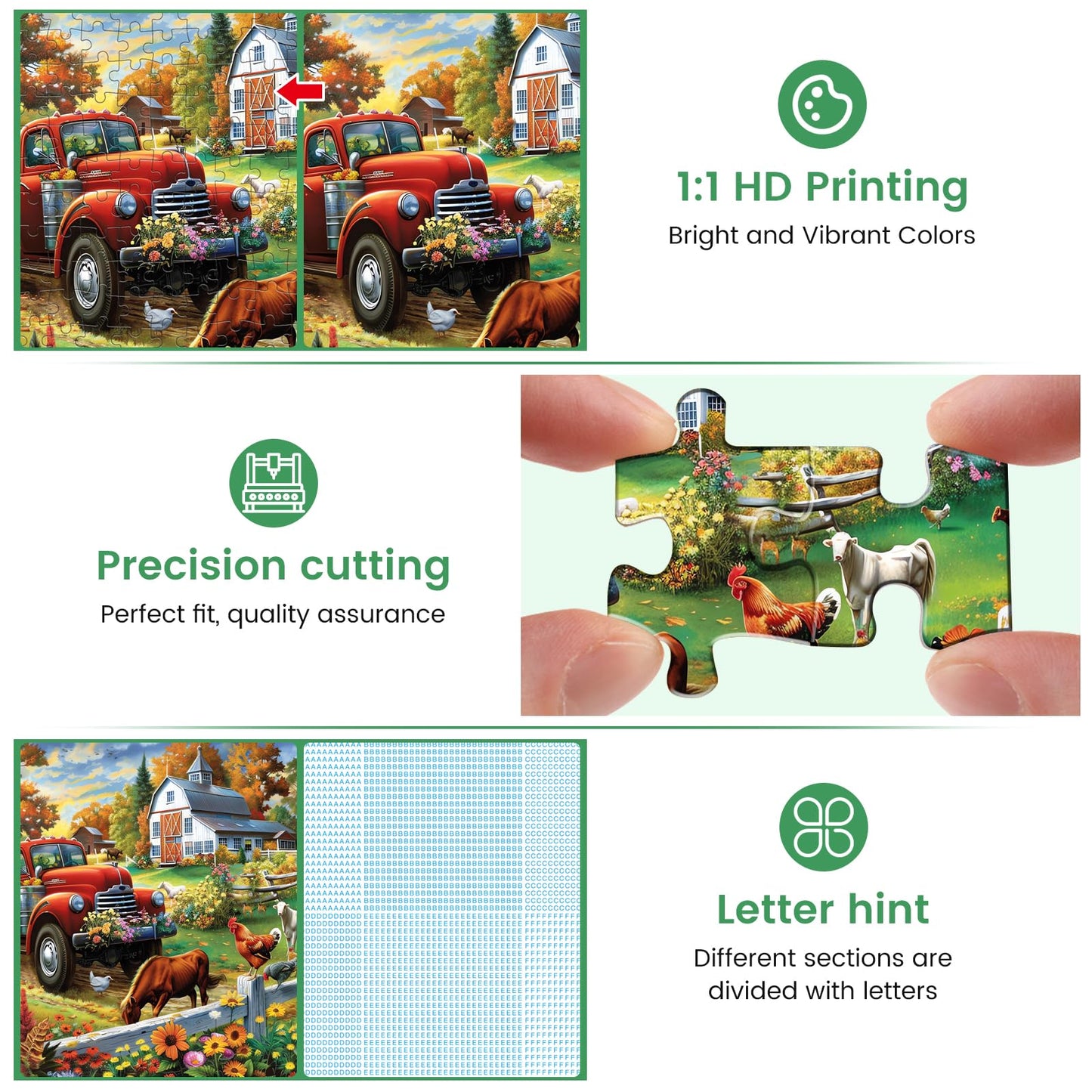 300 Pieces Jigsaw Puzzle For Adults,Country Life Puzzle 300 Pieces Highlights The Agricultural Life And Rural Beauty - Thick,Stu
