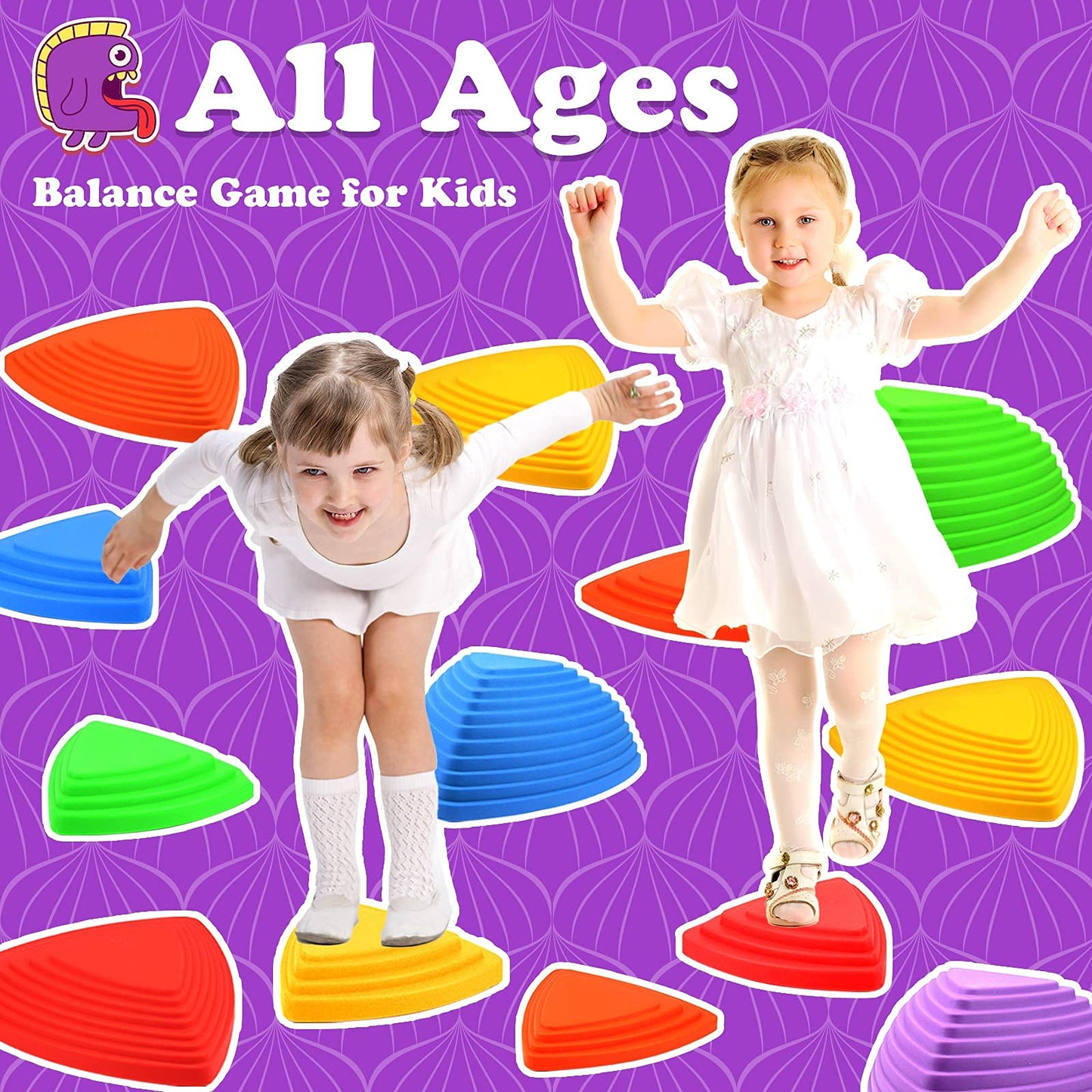 Gentle Monster Stepping Stones For Kids 11 Pcs Toddler Toys Indoor And Outdoor Balance Blocks, Coordination, Balance, Strength S