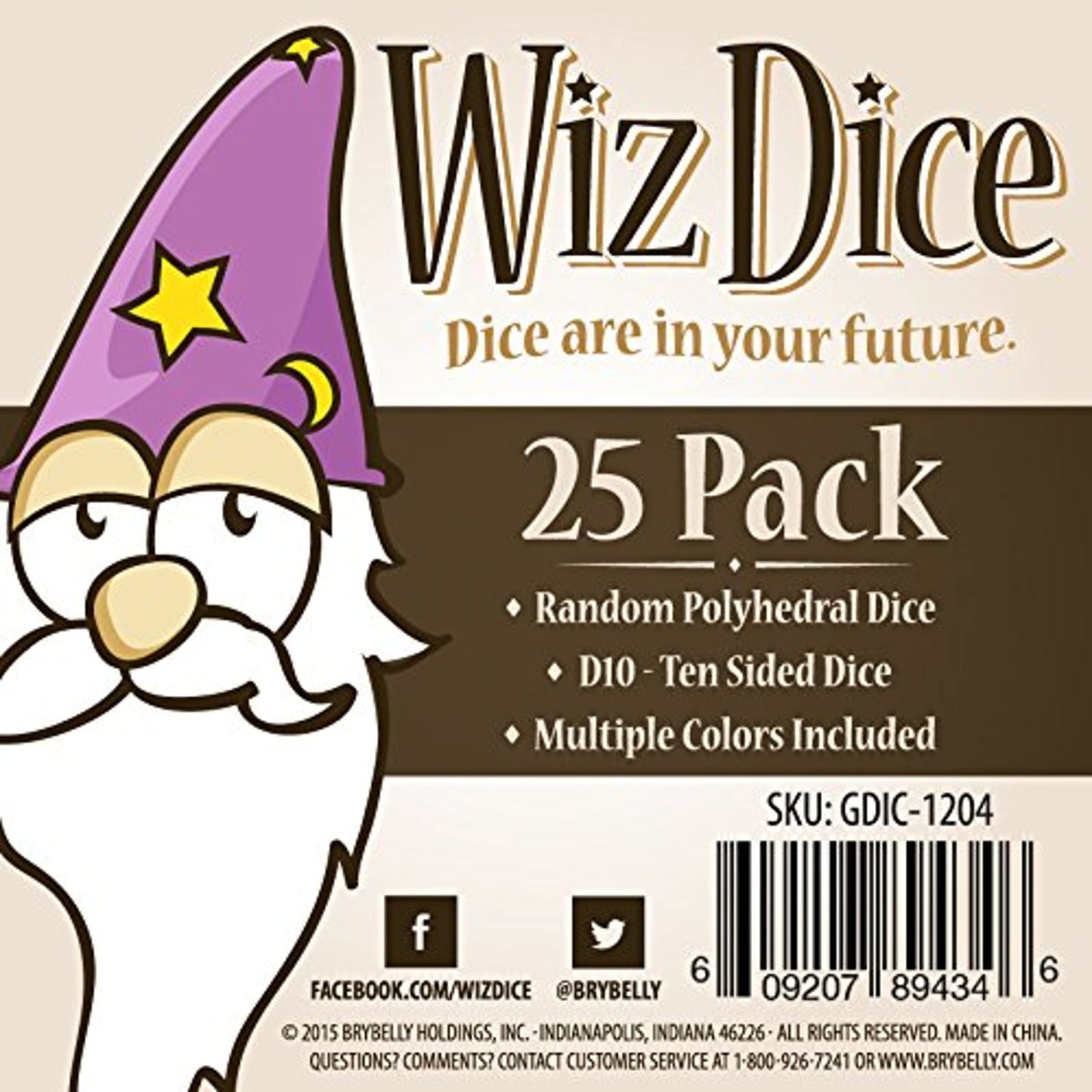 Wiz Dice Bulk Random Polyhedral Dice (D10-25 Pack) - Polyhedral Role Playing Dice in Unique Colors - DND Accessories for TTRPG D