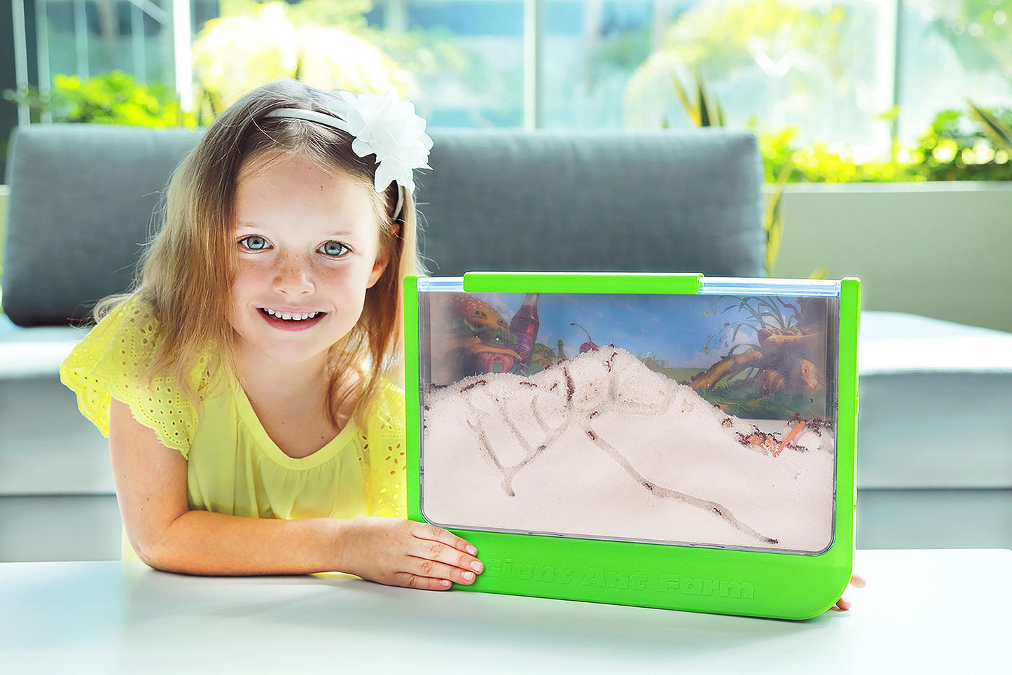 Uncle Milton Giant Ant Farm - Large Green Viewing Area - Live Ant Care - Nature Learning Science DIY Kit for Kids