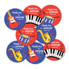 weRevel Music Theme Thank You for Jamming with Me Stickers, 40 Count, 2 Inches, Round, 4 Unique Designs