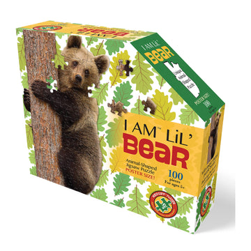 Madd Capp Puzzles Jr. - I Am Lil Bear - 100 Pieces - Animal Shaped Jigsaw Puzzle