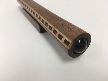N & J Kaleidoscope Teleidoscope In Solid Walnut Wood, 6 Inch By 3/4 In. Diameter, Band Of Assorted Inlaid Hardwoods.Handcrafted In U S A !