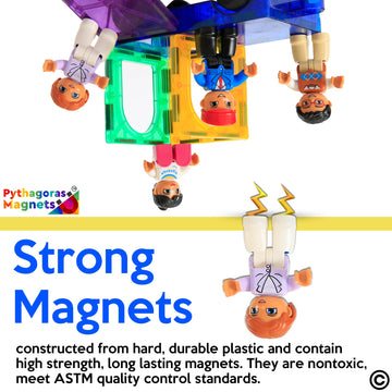 Magnetic Figures Set Of 4-Toddlers Community Action Toy People, Magnetic Tiles Expansion Pack For Boys And Girls - Educational S